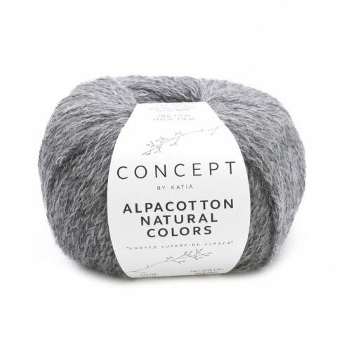Wolle Alpakagarn Alpacotton Natural Colors von Concept by Katia "Mittelgrau"- 50 g