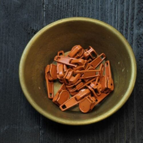 Zipper für Endlos Reißverschluss 3mm und 5 mm Terracotta