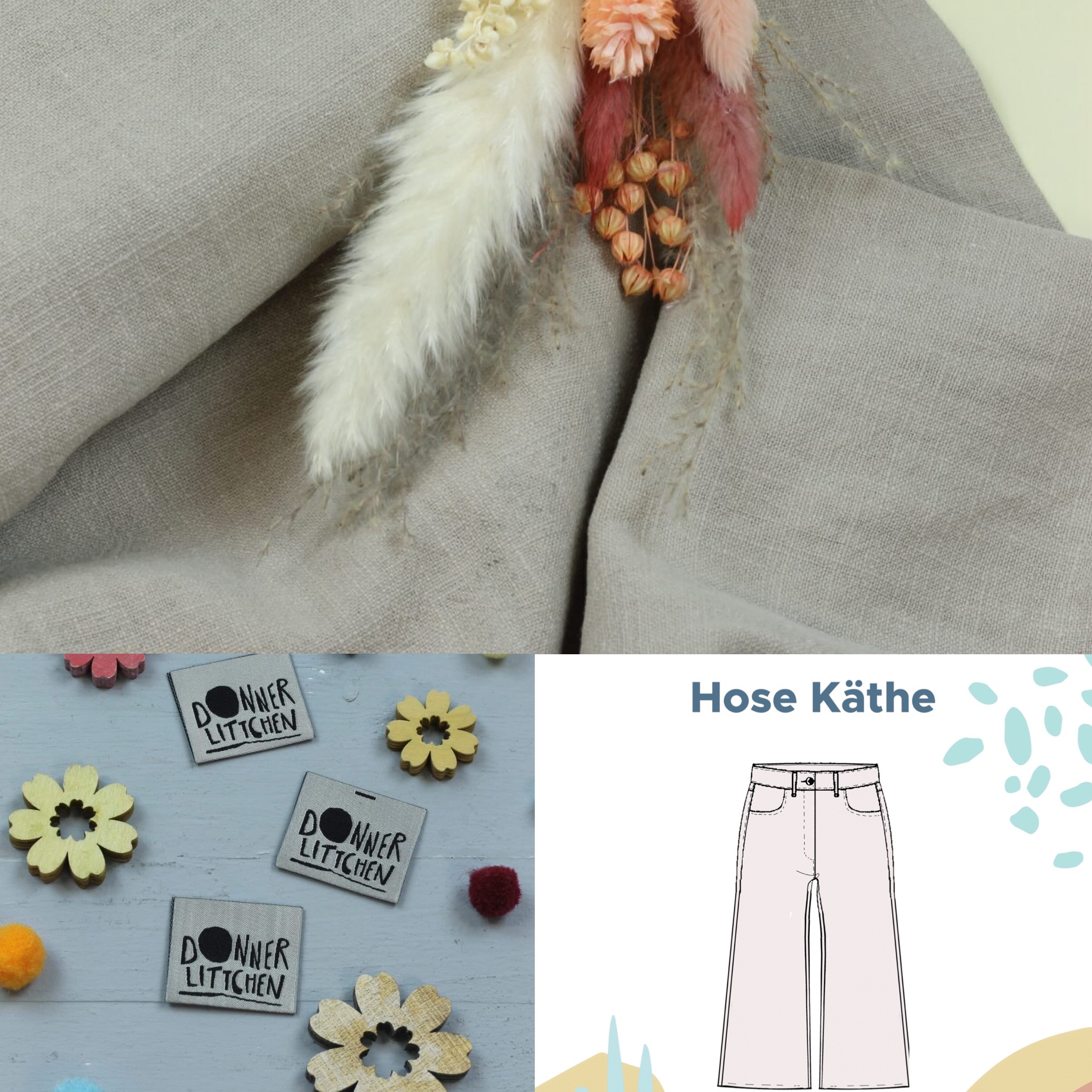 Culotte Käthe aus Stonewashed-Leinen, getragen im Sommer