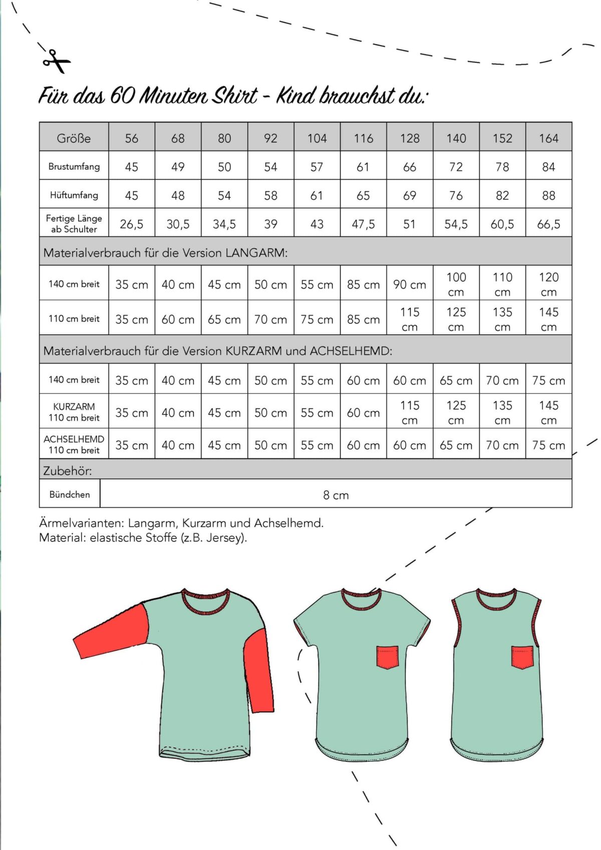 Schnittmuster: 60 - Minuten Shirt Kinder – Bild 2
