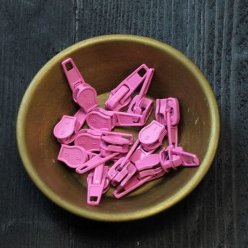 Zipper für Endlos Reißverschluss 3mm und 5 mm Pink