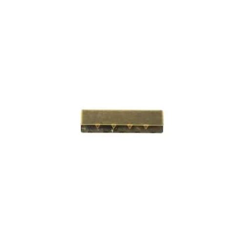 Metall Leiterschnalle: Metallendstücke 4cm Altmessing