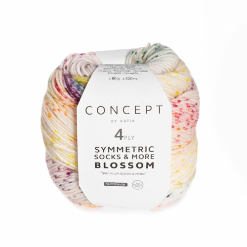 Katia Sockenwolle Symmetric Blossom von Concept - 80g "Gelb-Fuchsia-Lila-Grün"