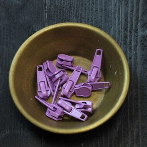 Zipper für Endlos Reißverschluss 3mm und 5 mm Orchidee