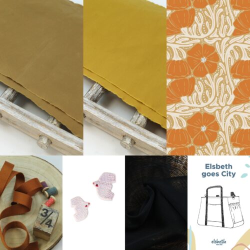 Nähset: Rucksacktasche "Elsbeth_goes_City" Antique Curry/Cumin + Art Gallery