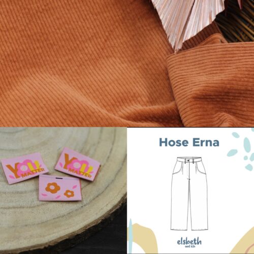 Nähset: "Hose Erna" Breitcord 8w "Terracotta"