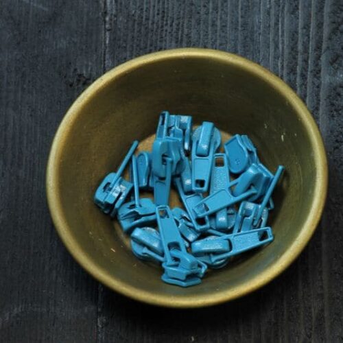Zipper für Endlos Reißverschluss 3mm und 5 mm Aquamarin