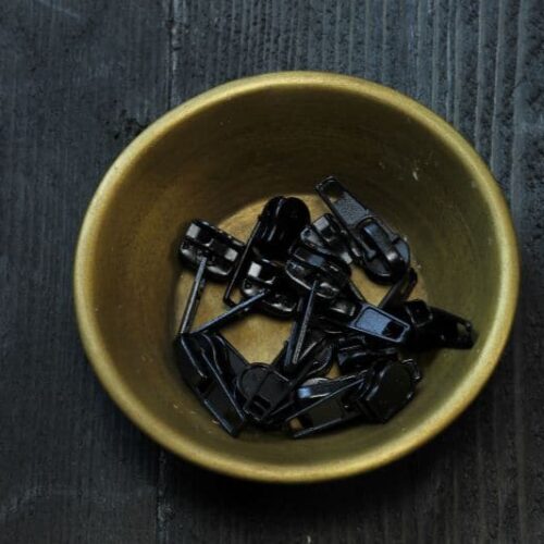 Zipper für Endlos Reißverschluss 3mm und 5 mm Schwarz