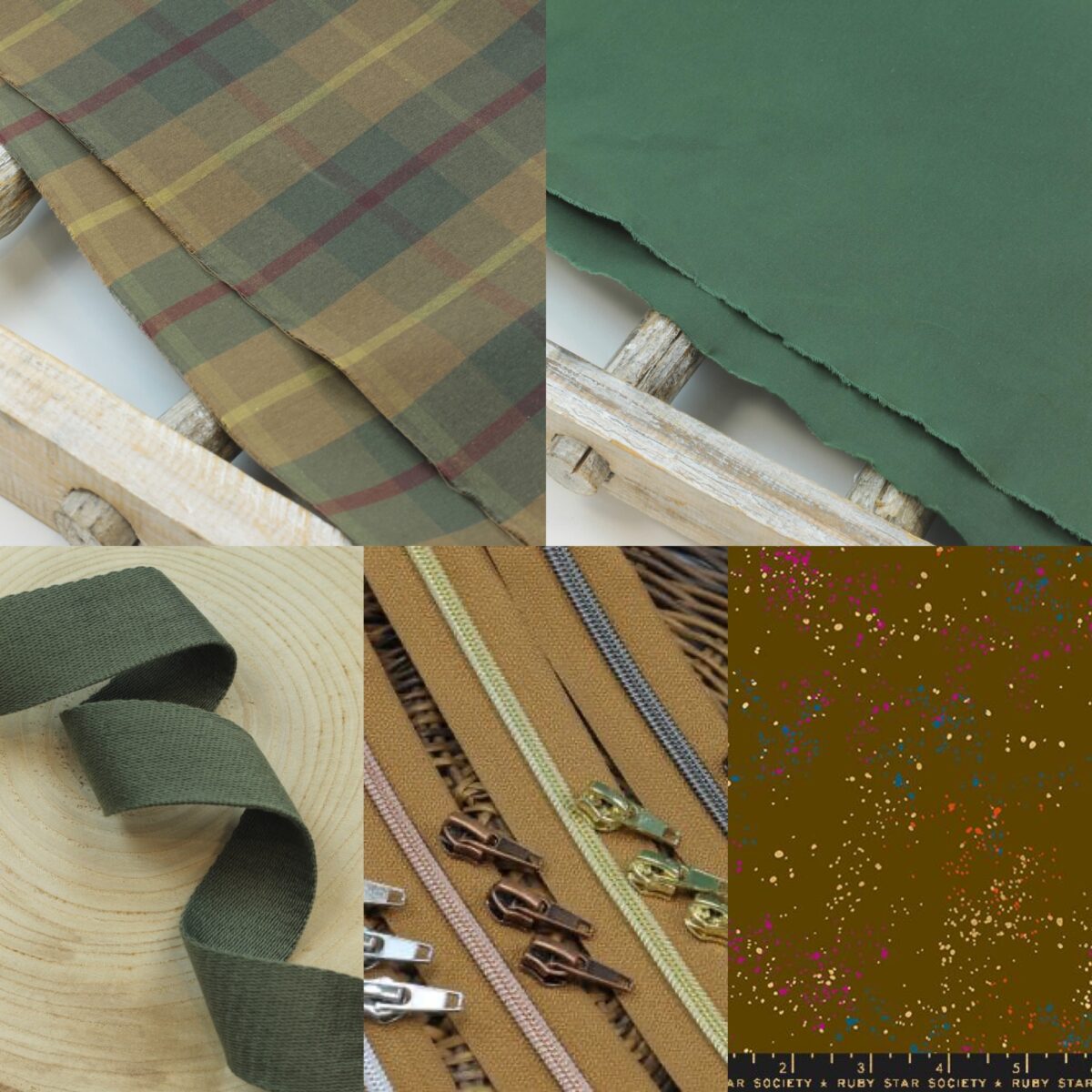 Nähset: "Rolling Elsbag" Tartan/Deep Green RAKETENFRAU