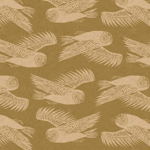 Cotton and Steel: "Twin Hills" Barn Owl Leaf