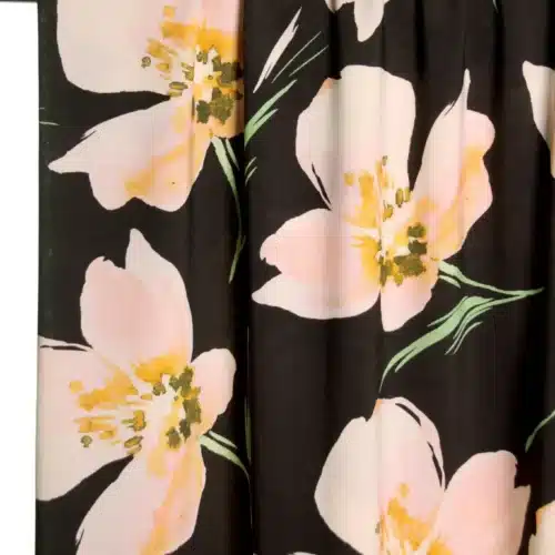Atelier Jupe: "Black viscose with white flowers"