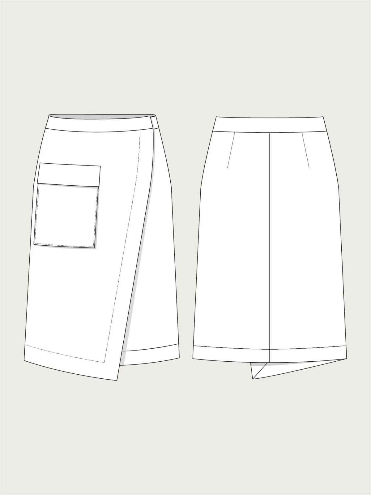 Schnittmuster: The Assembly Line "Asymmetric Midi Skirt XS-L" – Bild 2