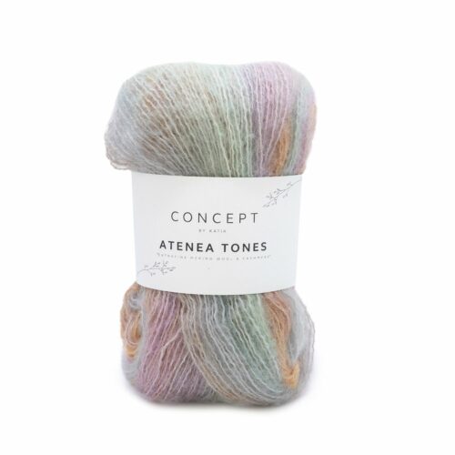 Wolle Gebürstetes Naturgarn Atenea Tones von Concept by Katia - 25g - Rostrot-Malve-Penicillin
