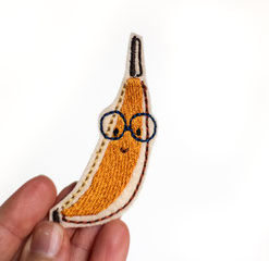 Halfbird: Aufnäher Banane mit Brille
