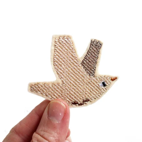 Halfbird: Aufnäher "großer beiger Vogel"
