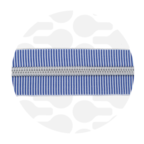 Zipper Zoo: Endlos Reißverschluss metallisiert Striped Azure 1m, Raupe Nickel