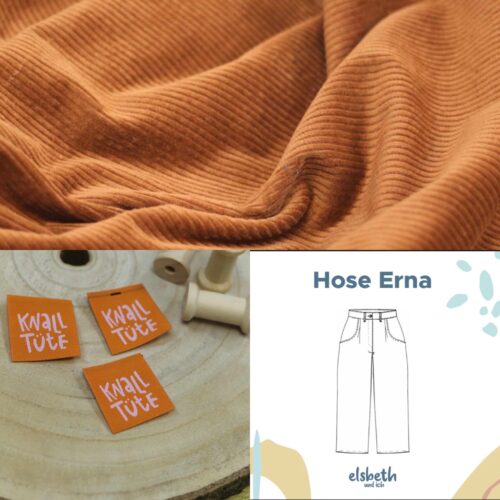 Nähset: "Hose Erna" Breitcord 8w "Caramel"