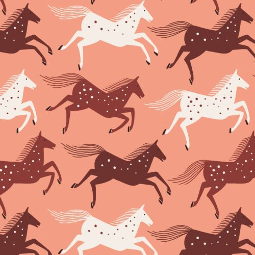 Cotton and Steel: "Wild & Free" Wild Horses - Blushing