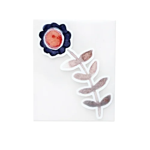 Halfbird: Bügelbild Blume Blau Rot