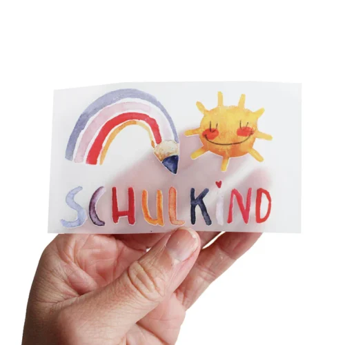 Halfbird: Bügelbilder SET randlos "Regenbogen Schulkind"