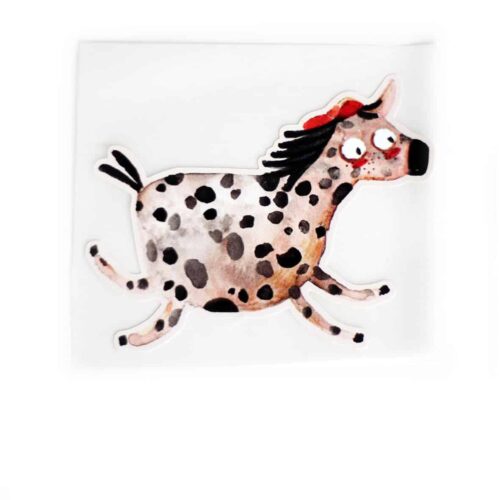Halfbird: Bügelbild Cooles Einhorn mit Punkten