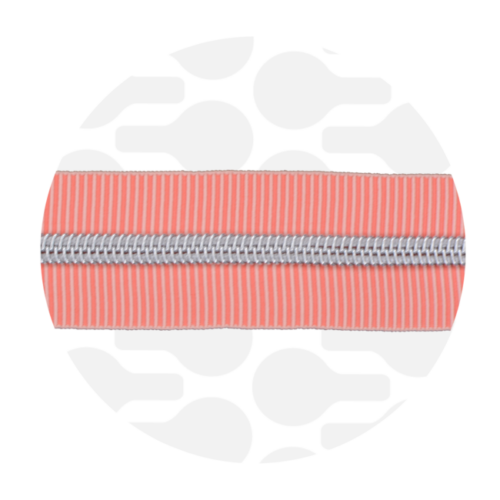 Zipper Zoo: Endlos Reißverschluss metallisiert Striped Candy 1m, Raupe Nickel