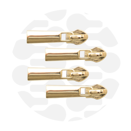 Zipper Zoo. Classic Zipper Slider 4 Stück Gold 6mm