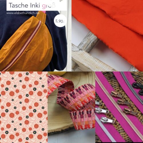 Nähset: Hipbag Inki groß "Dry Oilskin Pumpkin & Savanna Floral Diguise Sweet Breeze"