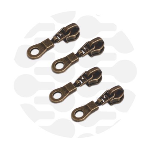 Zipper Zoo. Donut Zipper Slider 4 Stück Antique Brass