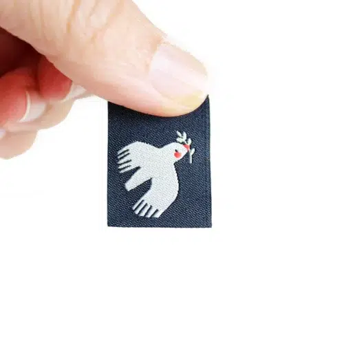 Halfbird: Etikett "Friedenstaube" | 3er Set gewebt