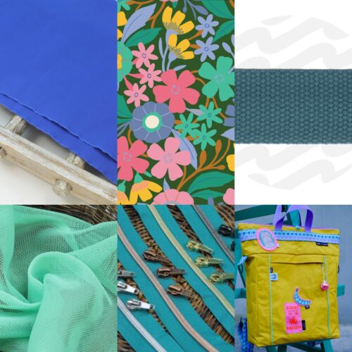 Nähset: Rucksacktasche Elsbag "Dry Oilskin Royalblau + Cloud 9"