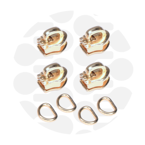 Zipper Zoo. Snap-On Zipper Slider 4 Stück Gold