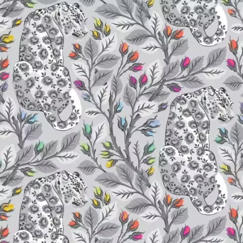 Patchworkstoff Graywork von Tula Pink – Tiermotiv in Schwarz-Weiß Bochum Stoffe Elsbeth und ich Beautymark in fog