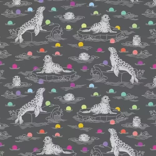 Patchworkstoff Graywork von Tula Pink – Tiermotiv in Schwarz-Weiß Bochum Stoffe Elsbeth und ich seal the deal carbon