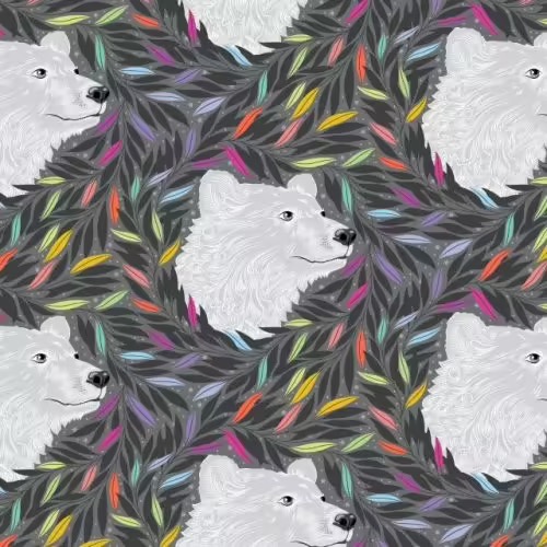 Patchworkstoff Graywork von Tula Pink – Tiermotiv in Schwarz-Weiß Bochum Stoffe Elsbeth und ich Just Bearly Carbon