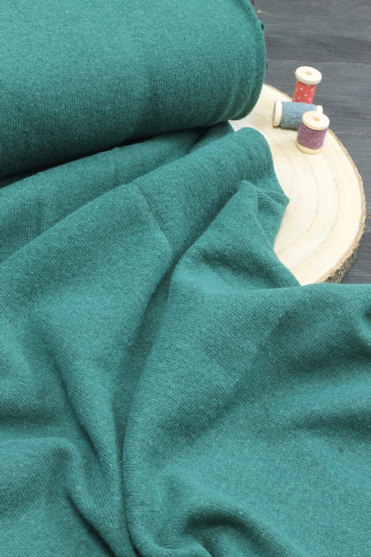 Swafing: Baumwollstrickstoff "Bono" Made in Italy Deep Green