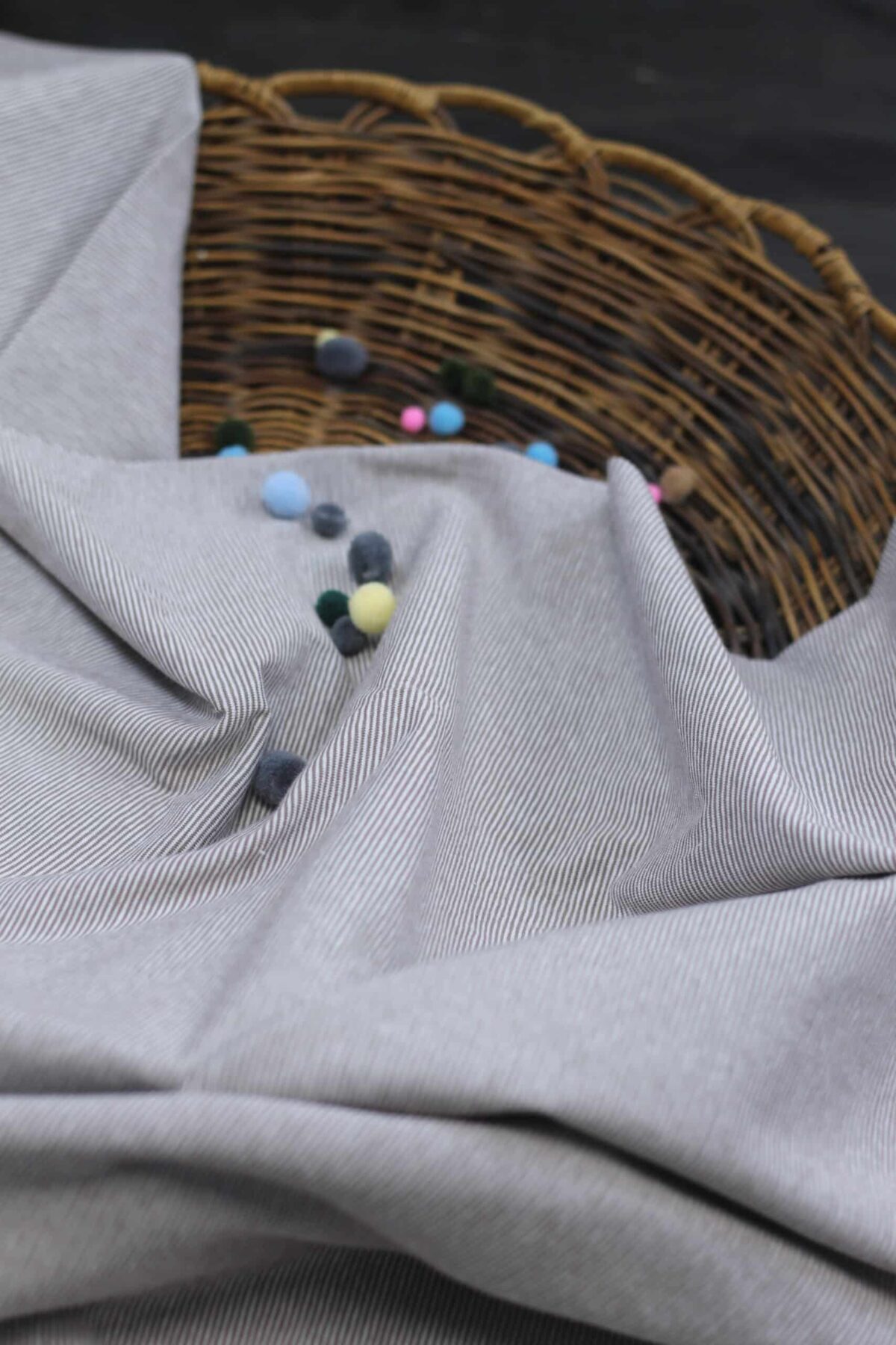 Jersey Miniringel "Taupe/Weiß"