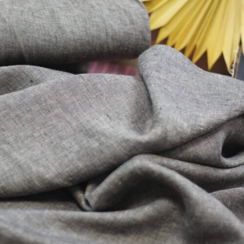 Leichter Leinenstoff meliert: Taupe
