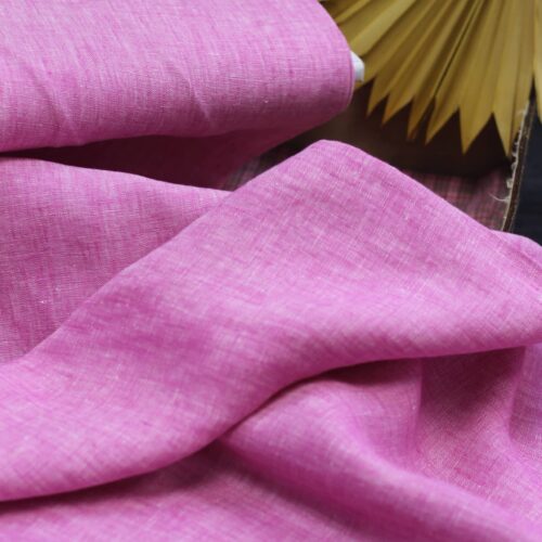 Leichter Leinenstoff meliert: Dark Pink