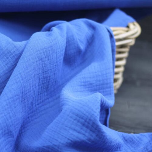 Double Gauze Musselin: Uni Royalblau
