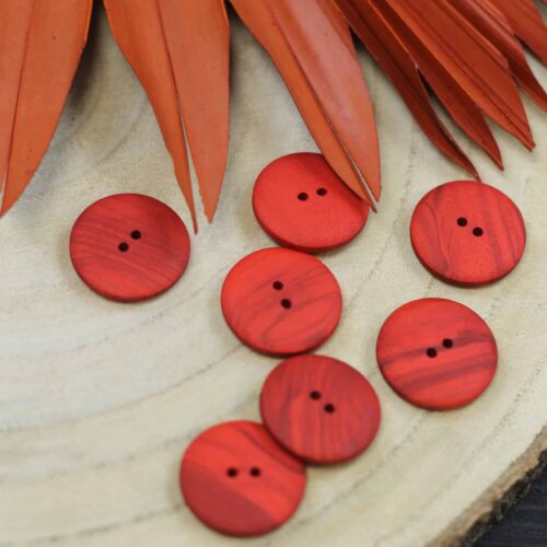 Echter Holzknopf 25 mm Rot