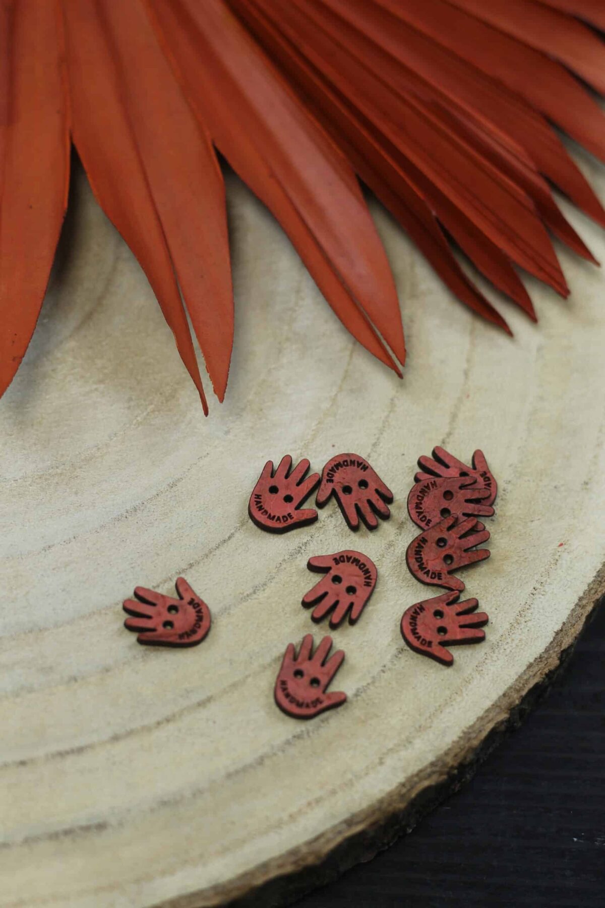 Kokosknopf: "Handmade" 16 mm rost