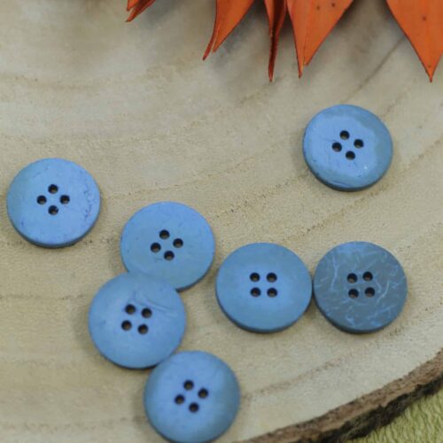 Echter Kokosknopf Hellblau 20 mm