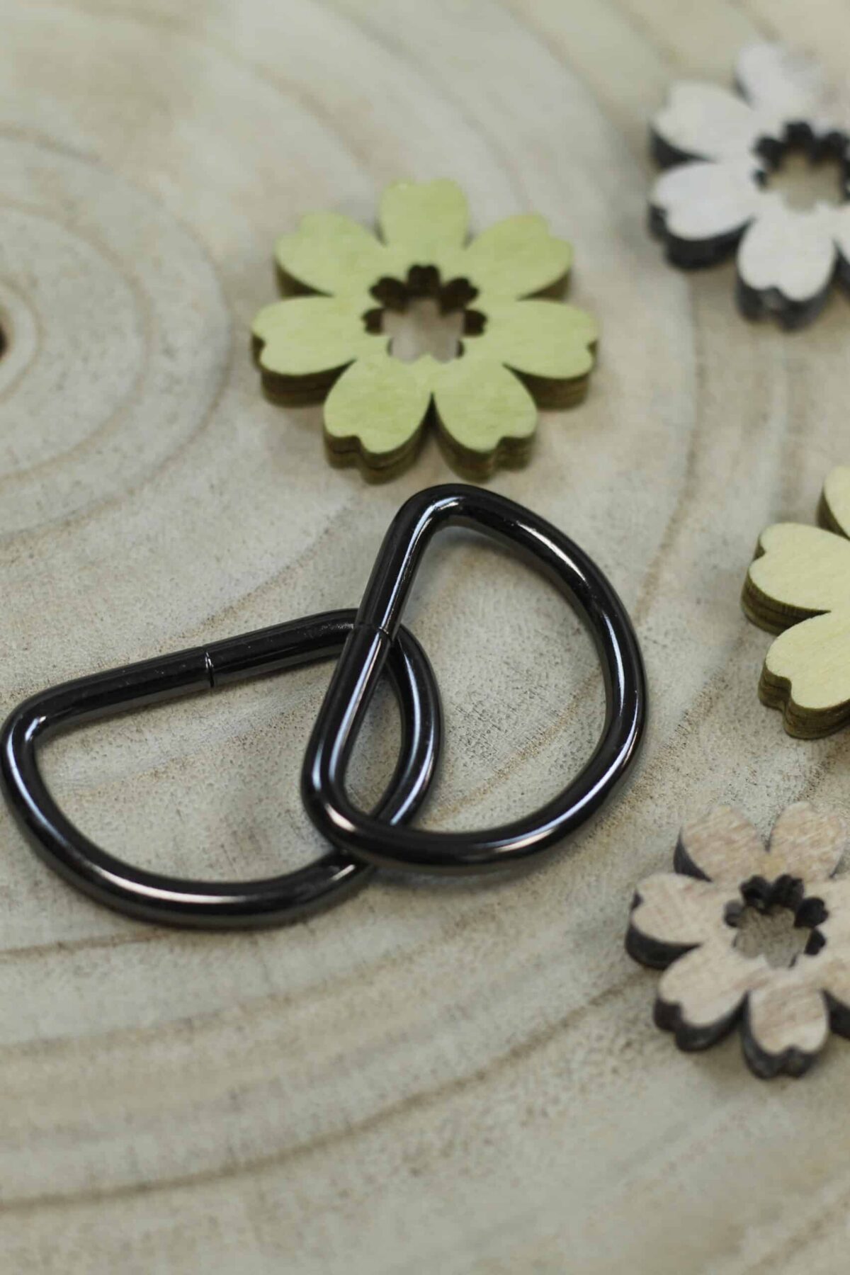 Metall D-Ring: Schwarz 4cm Massiv