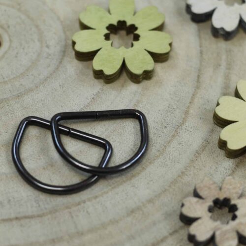 Metall D-Ring: Schwarz 3cm