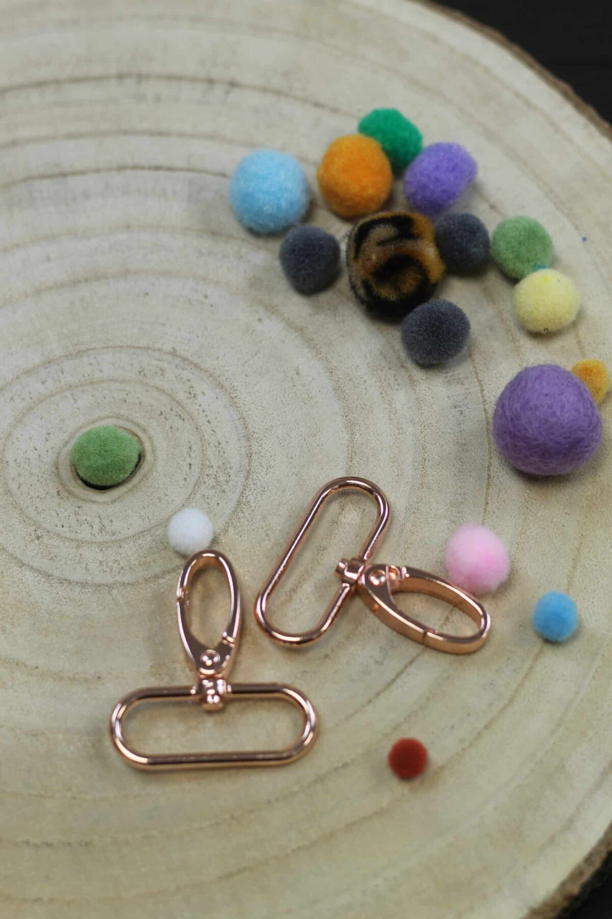 2 Stück Metall Karabiner: Roségold 3cm