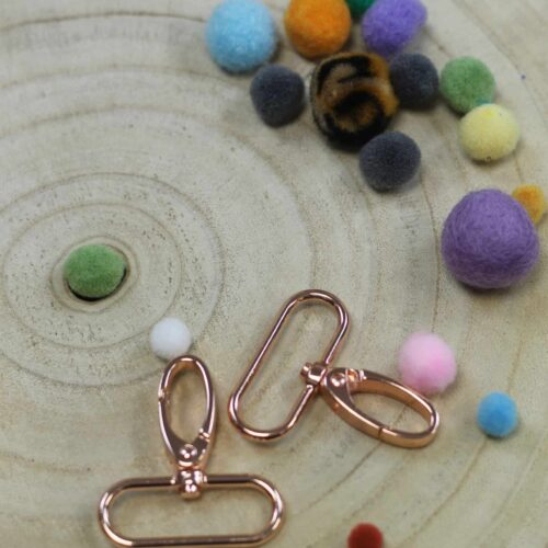 2 Stück Metall Karabiner: Roségold 4cm