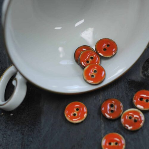 Emaillierter Kokosknopf: 14mm Orange