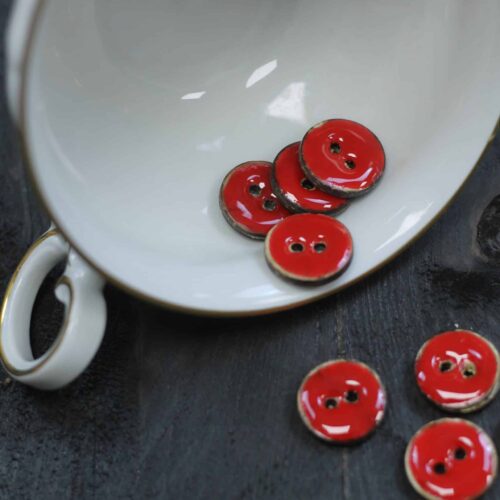 Emaillierter Kokosknopf: 16mm Rot