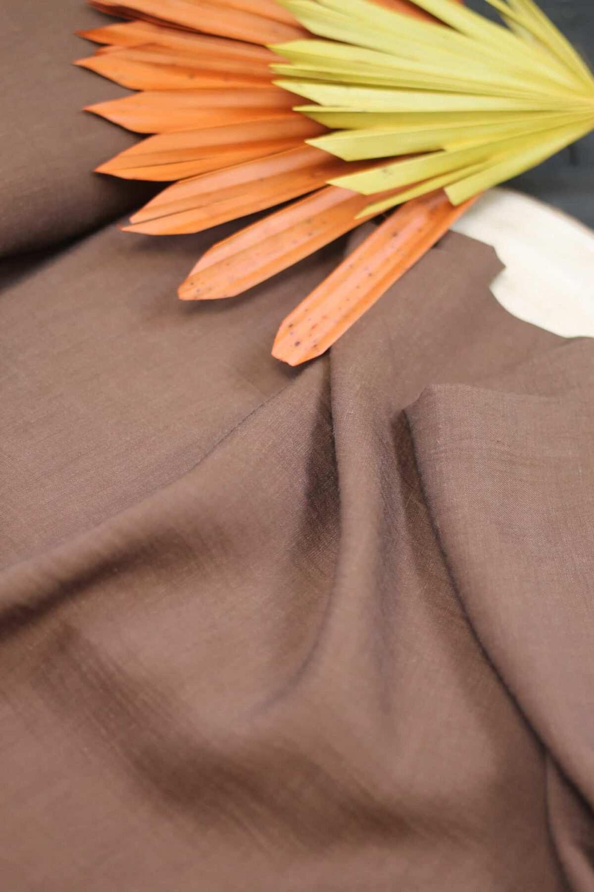 Italienischer Deadstock: Leinen-/Rayon Melange Chocolate